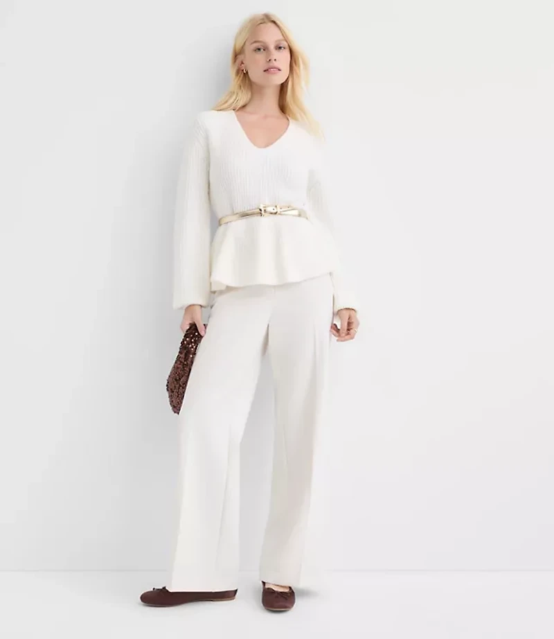 Ribbed Peplum Sweater