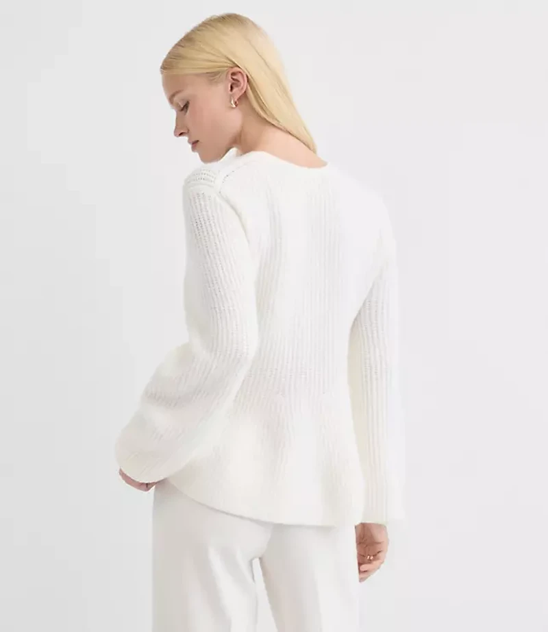 Ribbed Peplum Sweater