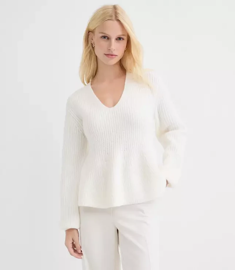 Ribbed Peplum Sweater