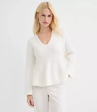 Ribbed Peplum Sweater