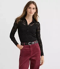 Lace Polo Top