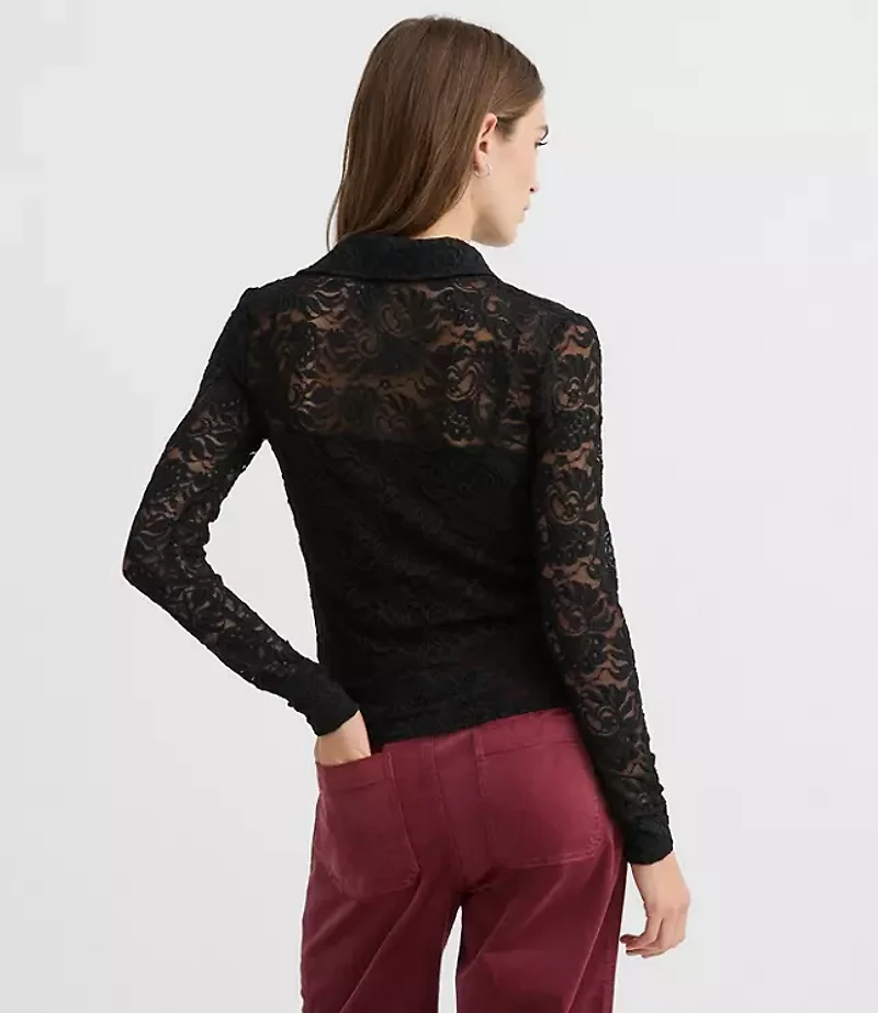 Lace Polo Top