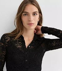 Lace Polo Top