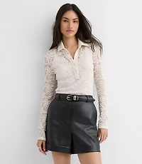 Lace Polo Top