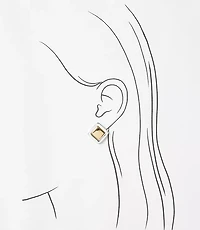Mixed Metal Square Stud Earrings