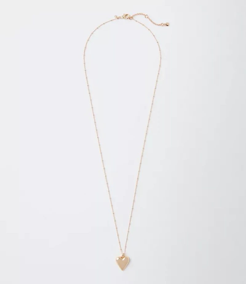 Brushed Heart Pendant Necklace