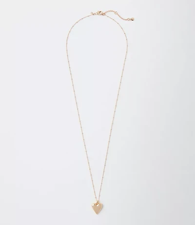 Brushed Heart Pendant Necklace