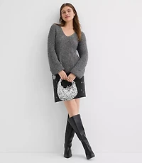 Shimmer Ribbed Peplum Sweater