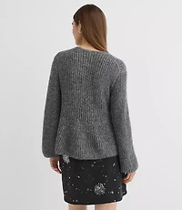 Shimmer Ribbed Peplum Sweater