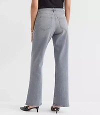 Petite Curvy Mid Rise Relaxed Straight Jeans Grey