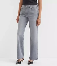 Petite Curvy Mid Rise Relaxed Straight Jeans Grey