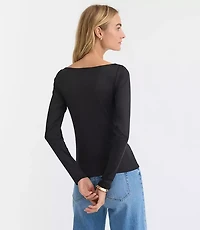 Ruched Boatneck Top