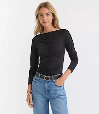 Ruched Boatneck Top