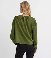 Petite Lace Shoulder Blouse