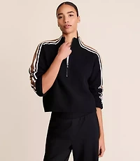 Lou & Grey Striped Half Zip Sweater