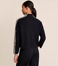 Lou & Grey Striped Half Zip Sweater