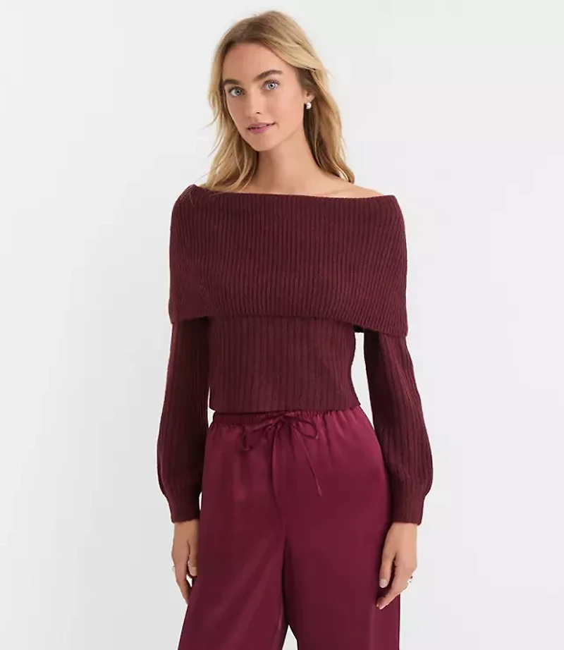 Ribbed Off The Shoulder Sweater