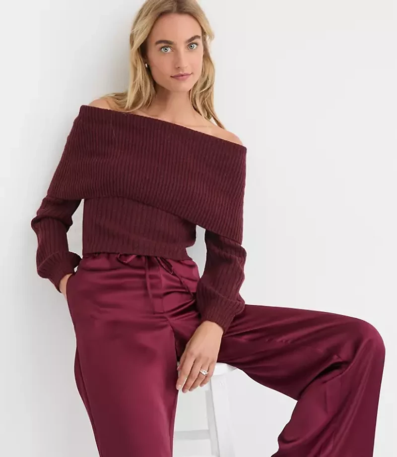 Ribbed Off The Shoulder Sweater