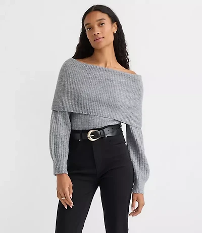 Ribbed Off The Shoulder Sweater