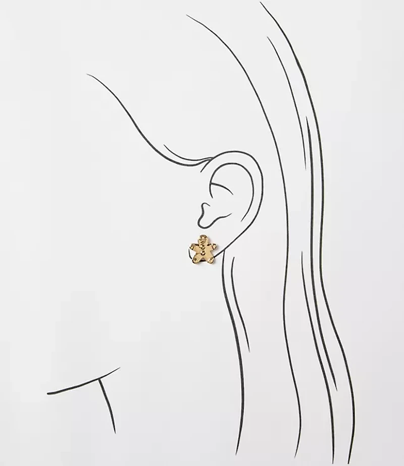 Gingerbread Man Stud Earrings