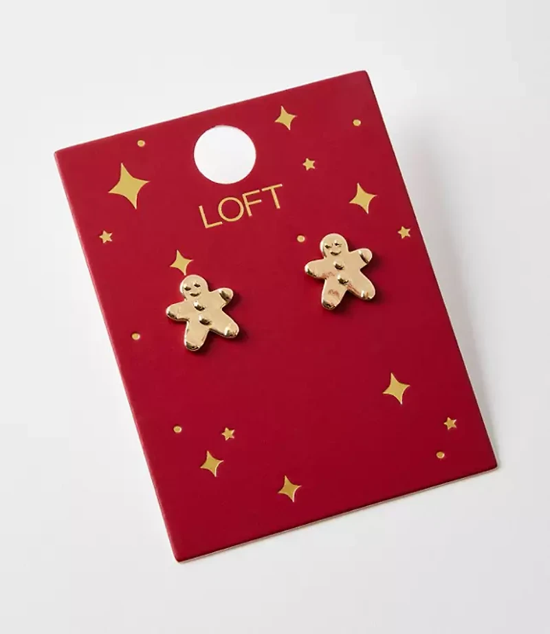 Gingerbread Man Stud Earrings