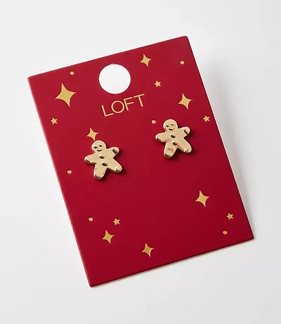 Gingerbread Man Stud Earrings