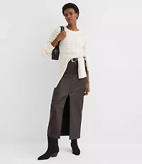 Petite Fuzzy Pointelle Blouson Sweater