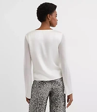 Satin Chiffon Cowl Neck Top