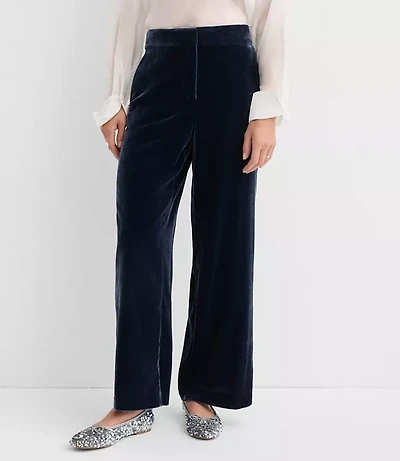 Petite Curvy Clean Wide Leg Pants Velvet