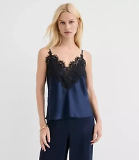 Lace Trim Satin Cami