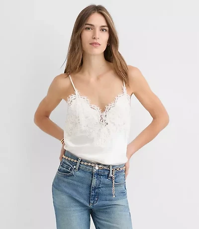 Lace Trim Satin Cami