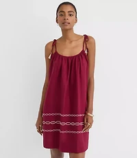 LOFT Beach Tie Strap Linen Cotton Pocket Dress