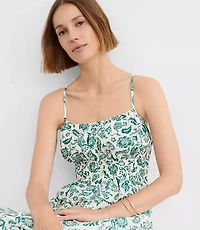 Floral Smocked Peplum Cami