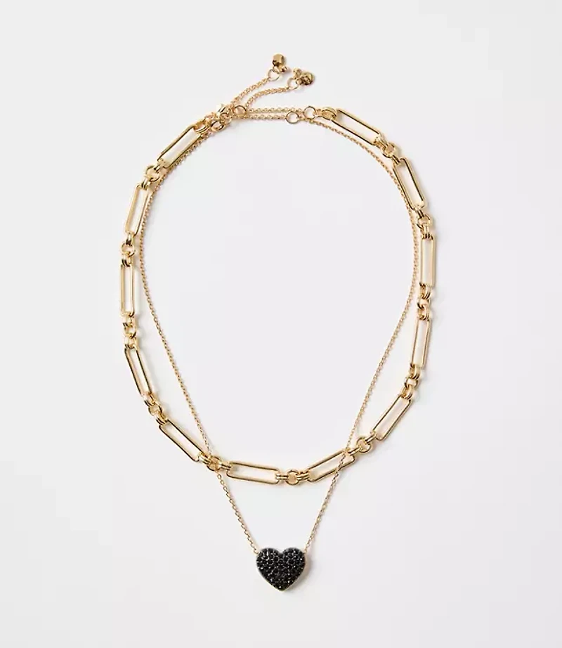 Heart Layered Necklace Set