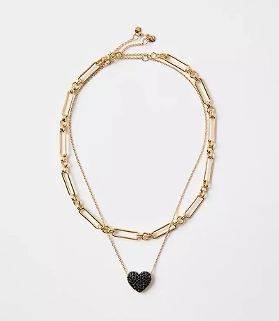 Heart Layered Necklace Set