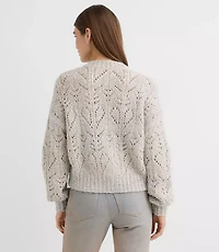 Shimmer Pointelle V-Neck Cardigan