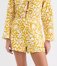 LOFT Beach Palm Ruffle Gauze Shorts