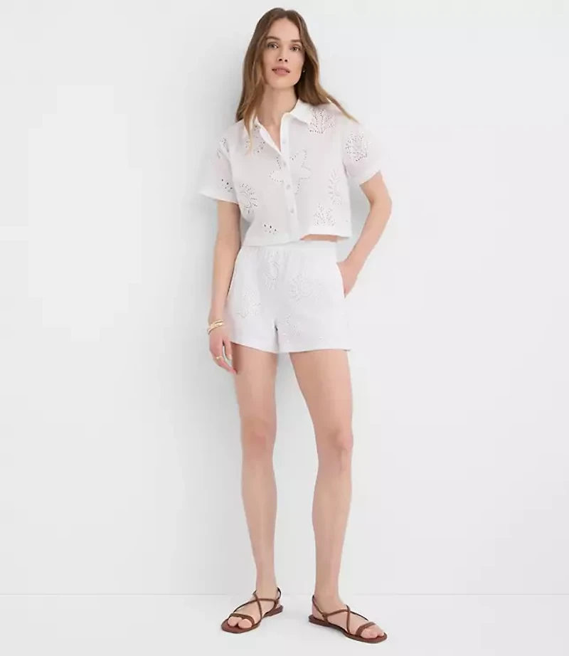 LOFT Beach Sea Eyelet Shirt