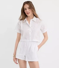 LOFT Beach Sea Eyelet Shirt