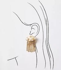 Italian Collection Pearlized Cluster Waterfall Earrings