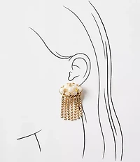 Italian Collection Pearlized Cluster Waterfall Earrings