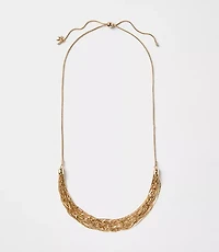 Multistrand Chain Pull Tie Necklace