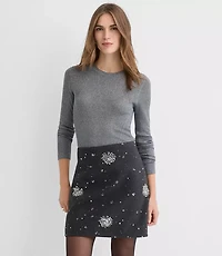 Petite Shimmer Mixed Ribbed Sweater