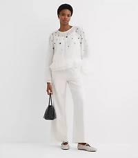 Petite Sequin Ruffle Peplum Blouse