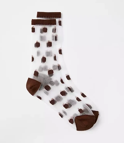 Dotted Ruffle Crew Socks