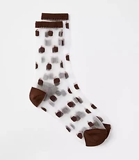 Dotted Ruffle Crew Socks