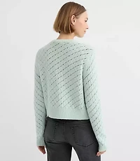 Petite Shimmer Pointelle Cardigan