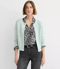 Petite Shimmer Pointelle Cardigan