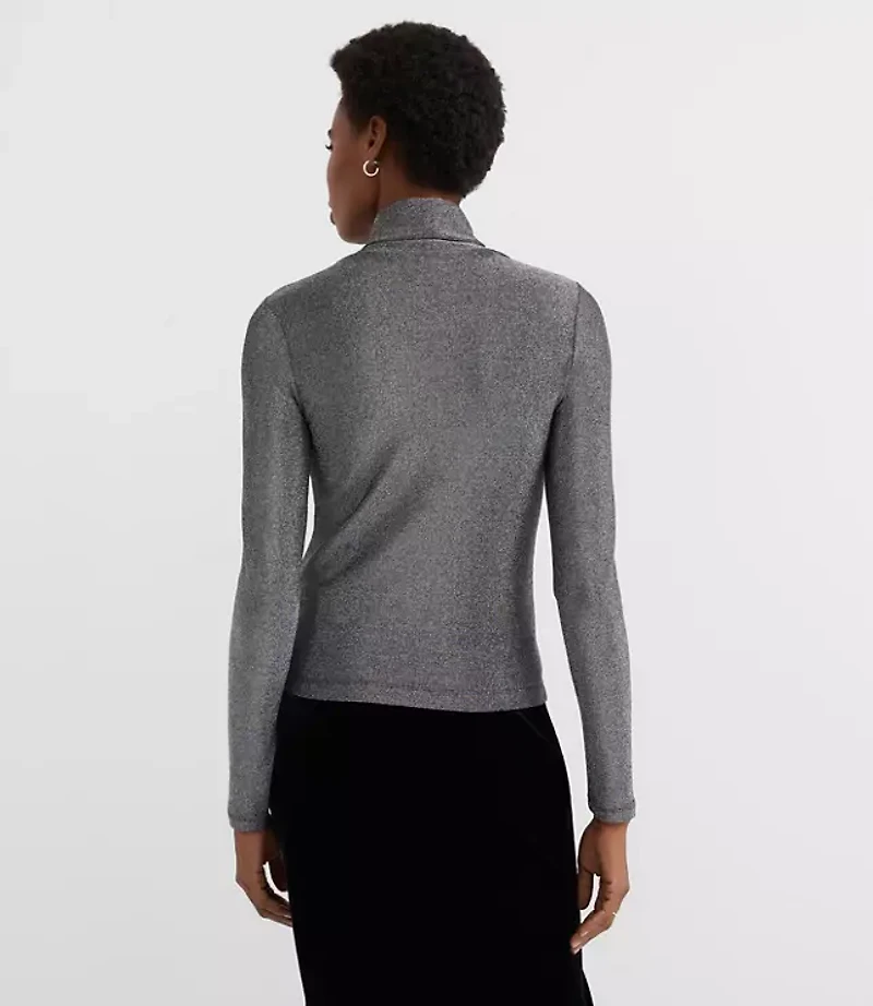 Shimmer Jersey Turtleneck Top