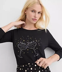 Sequin New Year Long Sleeve Everyday Tee